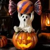 Nuevo producto transfronterizo Fantasma con una Copa de Vino Estatua de fantasma de resina de Halloween sosteniendo un adorno de copa de vino
