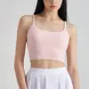 Camiseta sin mangas de Yoga para Fitness con Almohadilla Integrada en el Pecho, Sujetador Deportivo con Soporte de Espalda, Sujetador Deportivo de Tirante Fino de una Sola Pieza para Mujer, Estilo Delgado