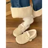 Zapatos Planos Gruesos Cálidos de Terciopelo Blanco Retro de Algodón para Mujer 2025 Nuevos Zapatos Birkenstock de Invierno sin Cordones Suela Suave