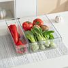 Caja de Almacenamiento para Refrigerador de Gran Capacidad para Latas y Bebidas, Plástico Transparente, Organizador de Almacenamiento para Cocina, Frutas y Verduras