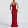 Amazon Transfronterizo 2025 Nuevo Elegante Vestido Largo Plisado para Mujer Comercio Exterior Moda Sexy Espalda Descubierta Vestido de Cadera