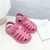 Sandalias tejidas de estilo coreano para niñas, transfronterizas, Sandalias de verano para bebé con diseño romano calado, Sandalias de playa versátiles para niños, Negro