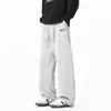 Calça Casual Estilo Americano Transfronteiriça para Homens, Marca da Moda Outono Calça de Moletom Esportiva Solta de Algodão, Calça de Perna Reta Pesada para Adolescentes