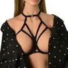 Sutiã ZIZ moderno europeu e americano com alça elástica, lingerie preta sexy vazada com alças cruzadas para exportação, three-point