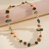 Collar Irregular de Vidrio con Cuentas de Concha Estilo Resort Europeo y Americano, Cadena para Clavícula Fresca y Versátil, Accesorio de Lujo Ligero y de Gama Alta