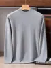 Suéter 100% cachemir puro para hombre, suéter de punto liso con cuello semi-alto, suéter de negocios de lujo ligero, nueva camiseta térmica cálida