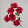 Vermelho vinho popular material de flor de simulação Eucalipto Hortênsia palma vermelha rosa vermelha com salão de casamento estrada atacado