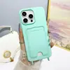 Soporte para Tarjetas de Inyección de Combustible con Agujero Grande Cordón Funda para Teléfono Móvil Adecuado para iPhone 16 Pro Max Tendencia 14 Moda 13 Soporte para Tarjetas 11