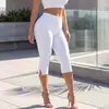 Suministro Exclusivo Transfronterizo de Pantalones Capri Deportivos, Leggings Elásticos Ajustados de Cintura Alta Adelgazantes, Pantalones Ajustados con Abertura Lateral