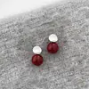 Adorno Exquisito, Pendientes Sencillos y Elegantes, Diseño de Nicho, Pendientes Borgoña, Pendientes Brillantes y Versátiles para Salir, Mayoreo