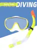 Gafas de buceo para adultos de marco grande, máscara integrada, tubo de snorkel semi-seco impermeable, equipo para aguas poco profundas, traje de snorkel