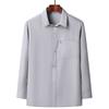 Camisa de Seda de Gelo para Homens de Meia-Idade e Idosos Manga Longa Verão Camisa Solta para Roupas de Verão do Pai para Avô e Idosos