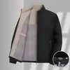 Chaqueta de primavera y otoño para hombre, elegante y versátil, con cuello alto, adecuada para ropa de negocios casual, corte ajustado, diseño nuevo y diseñada para hombres de mediana edad y mayores