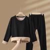 Roupa Térmica de Lã de Camelo para Homens, Espessada com Lã Térmica Adicionada, Retém o Calor e à Prova de Frio, Adequada para Meia-Idade e Idosos, Conjunto de Outono para Homens e Mulheres