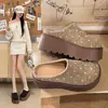 Zapatos Birkenstock de Suela Gruesa para Aumentar la Altura, Ropa de Exterior para Mujer, Novedad Otoño/Invierno 2026, Mocasines Cerrados de Gamuza, Medias Zapatillas Birkenstock