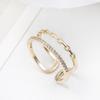 Anel Simples de Nicho Estilo Coreano Banhado a Ouro de Cobre Puro Anel de Dedo Indicador com Abertura Estilo Frio Feminino Anel de terno