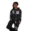 Moda Retrô Gótica Y2K Transfronteiriça Hoodie Europeu e Americano Estampa de Letra Hip-Hop Cardigã Solto Moletom com Zíper