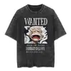 Camiseta de Algodón Lavada Suelta Oversize con Estampado de Dibujos Animados Clásicos Japoneses Estilo Europeo y Americano Elegante