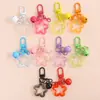 Estrella transparente de cinco puntas de colores 14 mm campana cierre de mosquetón hebilla de puerta colgante de llavero joyería hecha a mano DIY al por mayor no