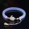 Pulsera de ágata blanca natural con diseño de calabaza de cera de abejas roja del sur de plata S925, ideal para niños y niñas.