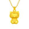 Vacío chapado en oro lindo colgante de gato KT de dibujos animados con goteo de pegamento colgante de gatito tienda de oro con colgante de gatito de oro duro 3D