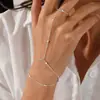 Pulseira de Dedo Estilo Resort Amazon para Mulheres, Corrente Integrada com Contas de Cobre de Alta Qualidade, Design Criativo e Personalizado, Joia Artesanal