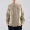 Suéter de Punto para Hombre Estilo Perezoso Simple de Otoño e Invierno Manga Raglán Tendencia de Moda Masculina Punto Holgado Falso de Dos Piezas