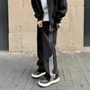 Calça Casual de Algodão Estilo Americano com Três Listras para Homens, Nova Calça de Moletom Reta para o Verão, Calça Esportiva Cool para Fitness da High Street