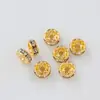 Anel de Diamante 18K Banhado a Cobre Micro-Pavimentado Zircônia Espaçador de Roda Contas Espaçadoras Joias Artesanais DIY Espaçador de Contas de Roda Material para Miçangas