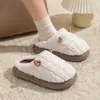 Lindas Pantuflas de Algodón con Cuernos de Oveja para Mujer, Otoño e Invierno, para Interiores, Antideslizantes, de Suela Gruesa, Felpa, Zapatos de Algodón para Maternidad