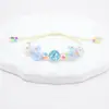 Pulseira de Flores Secas Gipsofila Real Cápsula do Tempo DIY Tecida à Mão Flor Seca Cerâmica Pulseira Flor Eterna Espécime