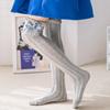 Meias de Cano Alto para Meninas Primavera e Outono Finas Meias Princesa com Laço Infantil Estilo Japonês Fashion Bebê Meias Acima do Joelho