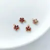 Colgante de Flor de Melocotón de Cinco Pétalos Colorida con Zirconia Incrustada, Chapado en Oro de 14K que Conserva el Color, Colgante para Pendientes Pulsera DIY