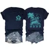 La vida es una playa Haz Amazon Ebay Sitio Independiente Camiseta de Manga Corta con Cuello Redondo de Moda y Elegante para Mujer