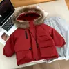 Abrigo de Algodón con Piel de Conejo y Cuello de Piel para Niño Talla Grande Invierno 2025 Estilo Nuevo Parka Gruesa y Cálida para Niños