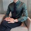 Uma geração de nova camisa masculina de verão com manga curta camisa de manga meia estação de negócios camisa base justa de cor sólida de sete mangas