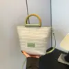 Bolsa Transversal de Palha Tecida Nova para Mulheres Primavera 2026, Bolsa de Palha Simples, Estilo Fresco da Moda Tendência, Bolsa de Mão Única