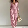Ropa de mujer transfronteriza europea y americana 2026, nuevo mono casual de moda de otoño con bolsillo y cuello en V de manga larga
