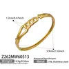 Pulseira de Combinação com Fivela de Encaixe Anel Duplo Design Geométrico Luxo Leve Europeu e Americano Aço Inoxidável Banhado a Ouro 18K Superfície Brilhante para Mulheres
