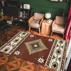 Tapete de Estilo Étnico Turco, Sala de Estar Sofá Mesa de Centro Retrô Persa, Tapete de Cobertura Total para Quarto ao Lado da Cama, Tapete Doméstico Antiderrapante