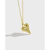 Collar de plata de ley S925 estilo coreano 380, con nicho, sencillo, elegante y compacto, con forma de corazón para mujer.