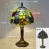 Estilo europeo y americano antiguo retro vidrio de color barra de iluminación lámpara de mesita de noche de dormitorio creativa mediterránea nórdica compleja