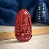 Xiangxi Nova Pedra Bruta Natural Alto Teor Cinábrio Ouro Roxo Areia Presentes de Patrono Buda Samantabhadra Pingente para Homens e Mulheres