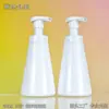 Botella espumosa personalizada de 300 ml para mousse limpiador facial, cónica, de plástico PET, vacía, con tapa de clip de 30 dientes, cabezal de bomba de presión, personalizada