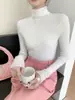 Ropa de Primera Línea Suéter de Cachemir para Mujer de Cuello Alto Sin Costuras Otoño e Invierno Nuevo Top Camiseta Base de Punto Versátil