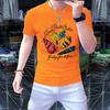 Camiseta de manga corta con cuello redondo para hombre, diseño de explosión de moda de verano, con estampado de personalidad, de media manga, estilo jersey.