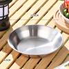 Pide Set de Plato y Tazón para Barbacoa de Acero Inoxidable, Set de 4 Piezas de Platos, Plato para Barbacoa, Tazón Multifuncional de Sombrero de Paja, Vajilla Portátil para Camping