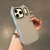 Funda de Teléfono de Color Sólido Orejas de Gato de Gel de Celebridad de Internet Dos en Uno Adecuada para Apple 17 Pro Max, 16/15, Súper Popular para Niñas, 14