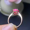 Anel de Opala Rosa Colorida Natural Pedra Principal 7*9mm Prata S925 Finamente Incrustado Venda Quente Transfronteiriça Venda Direta da Fábrica