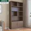 Estante de Livros Simples de Parede Integrada Armário de Armazenamento para Escritório Sala de Estar Rack de Armazenamento Doméstico Armário de Madeira para Estudantes Estante de Chão